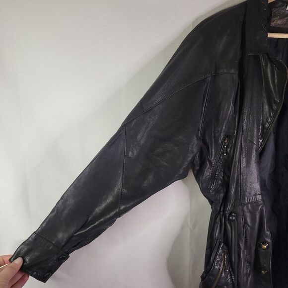 Fitted 80s Black Leather Women's Jacket - Picture 9 of 14